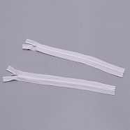 Nylon Zip Fastener, with Iron Zipper, for Garment Accessories, White, 25x2.5x0.2cm(FIND-WH0065-71A-01)