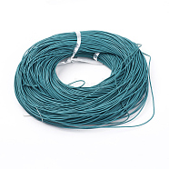 Cowhide Leather Cord, Leather Jewelry Cord, Sky Blue, Size: about 1mm thick, about 109.36 yards(100m)/bundle(WL-Q002-4)
