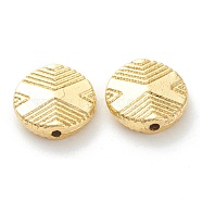 Rack Plating Alloy Beads, Lead Free & Cadmium Free, Long-Lasting Plated, Flat Round, Real 18K Gold Plated, 10.5x3mm, Hole: 1.2mm(KK-J277-23G)