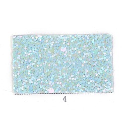 PU Leather Fabric, with Sequins Glitter Powder, for Garment Accessories, Turquoise, 30x20x0.1cm(DIY-WH0199-30D)