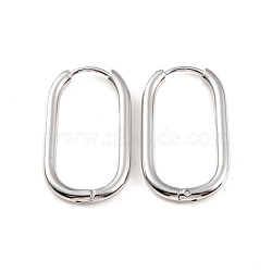 Non-Tarnish 304 Stainless Steel Oval Hoop Earrings, Stainless Steel Color, 26.5x16x2.5mm, Pin: 1mm(X-EJEW-M218-02B-P)