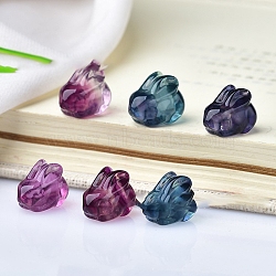 Natural Fluorite Home Display Decorations, 3D Rabbit, 16x12mm(DJEW-PW0006-05)