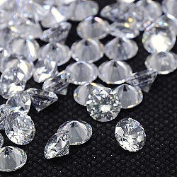 Cubic Zirconia Cabochons, Grade A, Faceted, Diamond, Clear, 10x5.5mm(ZIRC-M002-10mm-007)