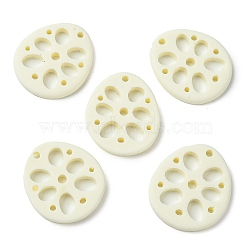 Opaque Resin Multi-Strand Links, Lotus Root Slices, Beige, 29.5x26x3.5mm, Hole: 2.5mm(CRES-B021-04)