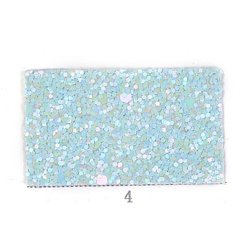 PU Leather Fabric, with Sequins Glitter Powder, for Garment Accessories, Turquoise, 30x20x0.1cm