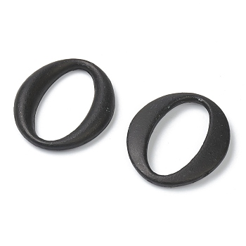 Resin Linking Rings, DIY Accessories for Earring & Hairwear Making, Oval, Black, 39.5x34.5x6mm, Inner Diameter: 33mm