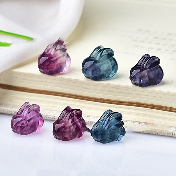 Natural Fluorite Home Display Decorations, 3D Rabbit, 16x12mm