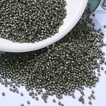 MIYUKI Delica Beads, Cylinder, Japanese Seed Beads, 11/0, (DB1186) Galvanized Semi-Frosted Graphite, 1.3x1.6mm, Hole: 0.8mm, about 2000pcs/bottle, 10g/bottle