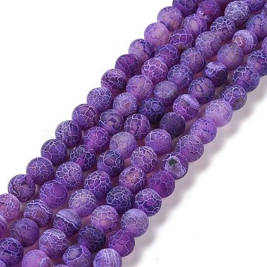 Natural Crackle Agate Beads Strands(G-G055-8mm-8)-2