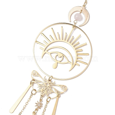 Brass Butterfly Eye Pendant Decoration(HJEW-TA00225)-4