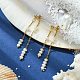 Natural Pearl Beaded Tassel Dangle Stud Earrings(EJEW-JE05514-01)-2