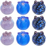 15Pcs 3 Colors Handmade Lampwork Beads, Blueberry, Mixed Color, 12x10.5mm, Hole: 1.6mm, 5pcs/color(LAMP-SC0001-80)