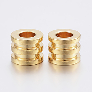 304 Stainless Steel Beads, Column, Golden, 12x10mm, Hole: 6mm(STAS-F155-23G)