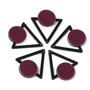 Cellulose Acetate(Resin) Pendants, Triangle with Flat Round, Brown, 42.5x37x4mm, Hole: 1.5mm(X-KY-S158-35D)