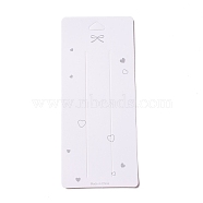 Paper Hair Clip Display Cards, Rectangle with Heart and Bowknot Pattern, White, 17.5x7.5x0.03cm, Hole: 17x9mm(CDIS-F005-18C)