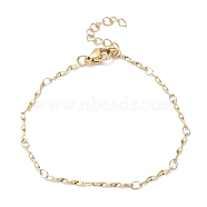 Ion Plating(IP) 304 Stainless Steel Twist Bar Link Chain Bracelets, Golden, 7 inch(17.8cm)(BJEW-K226-09G)