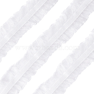 Stretch Elastic Fabric Lace Trim, for Sewing, Dress Decoration and Gift Wrapping, White, 1-1/8 inch(28mm), about 10m/card(OCOR-WH0057-16A)
