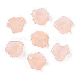 Transparent Acrylic Beads, Frosted, Petal, Light Salmon, 15x14.5x5mm, Hole: 2mm, about 1700pcs/500g(MACR-S373-106-D06-A)