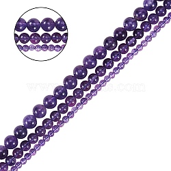 3 Strands 3 Styles Natural Amethyst Beads Strands, Round, 1strand/style(G-SZ0001-14)