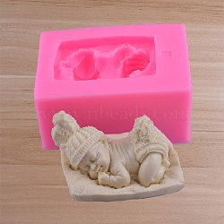 DIY 3D Baby Food Grade Silicone Molds, Resin Casting Molds, For UV Resin, Epoxy Resin Jewelry Making, Hot Pink, 86x62x42mm, Inner Diameter: 59x41mm(DIY-C015-01B)