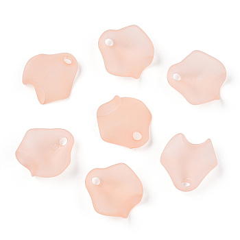 Transparent Acrylic Beads, Frosted, Petal, Light Salmon, 15x14.5x5mm, Hole: 2mm, about 1700pcs/500g