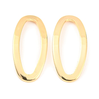 Brass Linking Rings, Curved Oval Connector, Real 18K Gold Plated, 29x13x1mm, Inner Diameter: 24x8mm