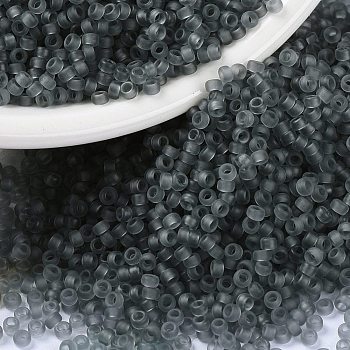 MIYUKI Round Rocailles Beads, Japanese Seed Beads, 15/0, (RR152F) Matte Transparent Gray, 1.5mm, Hole: 0.7mm, about 27777pcs/50g