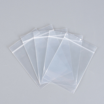 Polyethylene Zip Lock Bags, Resealable Packaging Bags, Top Seal, Self Seal Bag, Rectangle, Clear, 6x4cm, Unilateral Thickness: 2.9 Mil(0.075mm), 500pcs/group
