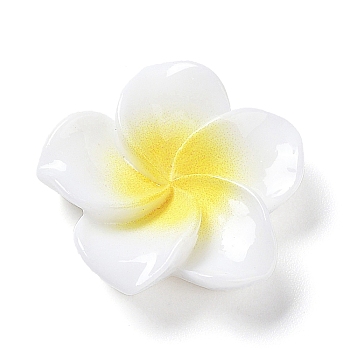 Opaque Resin Cabochons, Plumeria Flower, WhiteSmoke, 20x20.5x6.5mm