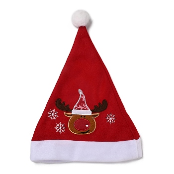Cloth Christmas Hats, for Christmas Party Decoration, Deer, 350x270x4mm, Inner Diameter: 185mm