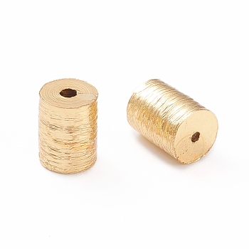 Brass Drawbench Beads, Long-Lasting Plated, Column, Real 18K Gold Plated, 6.5~7.5x6x6mm, Hole: 1mm