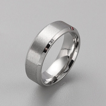 Stainless Steel Simple Plain Band Ring for Men Women, Stainless Steel Color, US Size 13(22.2mm)
