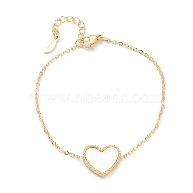 304 Stainless Steel Heart Link Bracelets(BJEW-L640-06)-2