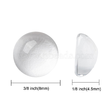 Transparent Half Round Glass Cabochons(GGLA-R027-8mm)-2