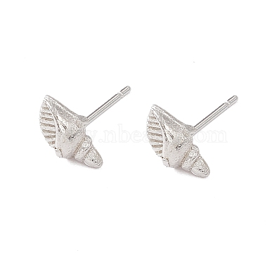 Brass Shell Shape Stud Earrings for Women(KK-A172-37S)-3