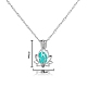 Alloy Lotus Cage Pendant Necklace with Synthetic Luminaries Stone(LUMI-PW0001-044P-A)-2