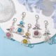 5pcs 5 couleurs décorations de pendentif en perles de verre ange(HJEW-JM01744)-2