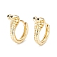 Snake Sparkling Cubic Zirconia Hoop Earrings for Girl Women(EJEW-H126-10G)-1