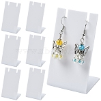 6Pcs Acrylic L Shaped Earring Display Stands, Rectangle, White, 3.6x4.5x7.7cm(EDIS-YW0001-08A)