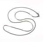 Non-Tarnish 304 Stainless Steel Square Snake Chains Necklaces, with Lobster Clasps, Stainless Steel Color, 29.33 inch(74.5cm)(NJEW-K049-06P)
