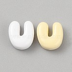 Opaque Resin Beads, Letter, Letter U, 10.5~14x8~13x5~6mm, Hole: 1.2~1.4mm(RESI-WH20005-13U)