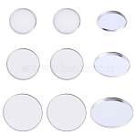 60Pcs 3 Styles 304 Stainless Steel Plain Edge Bezel Cups, Cabochon Settings, Flat Round, Stainless Steel Color, Tray: 20~30mm, 22~31.5x2mm, 20pcs/style(STAS-SC0021-46)
