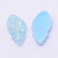 Resin Gillter Cabochons, Epoxy Resin Supplies Filling Accessories, for Resin Jewelry Making, Conch Shape, Light Sky Blue, 20.5x11x6mm(RESI-TAC0001-10C)