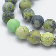 Natural Serpentine Beads Strands, Round, 6mm, Hole: 0.8mm, about 60pcs/strand, 14.5 inch(37cm)(G-E489-02B-6mm)