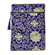 Silk Pouches, with Zipper, Blue, 33.7~33.8x23.9~24.2cm(ABAG-L005-A01)