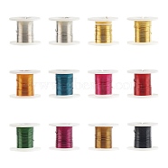 Round Copper Jewelry Wire, Mixed Color, 28 Gauge, 0.3mm, about 9 Feet(3 yards)/roll, 12 rolls/box(CWIR-R002-0.3mm)