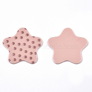 Opaque Printed Acrylic Cabochons, Star, Pink, 43x44x2~3mm(MACR-N011-002-C01)