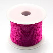Nylon Thread, Medium Violet Red, 3.0mm, about 27.34 yards(25m)/roll(NWIR-R026-3.0mm-129)