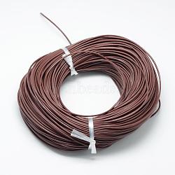 Spray Painted Cowhide Leather Cords, Saddle Brown, 2.0mm, about 100yards/bundle(300 feet/bundle)(WL-R001-2.0mm-03)