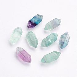 Natural Fluorite Beads, Double Terminated Point, No Hole, 18~20x8mm(G-P287-A04)